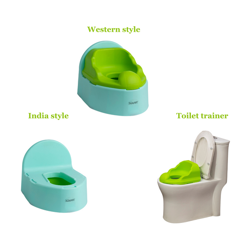 Sqwhat 3-in-1 Potty Seat – Indian Squat, Western Style & Toilet Adapter for Easy Training